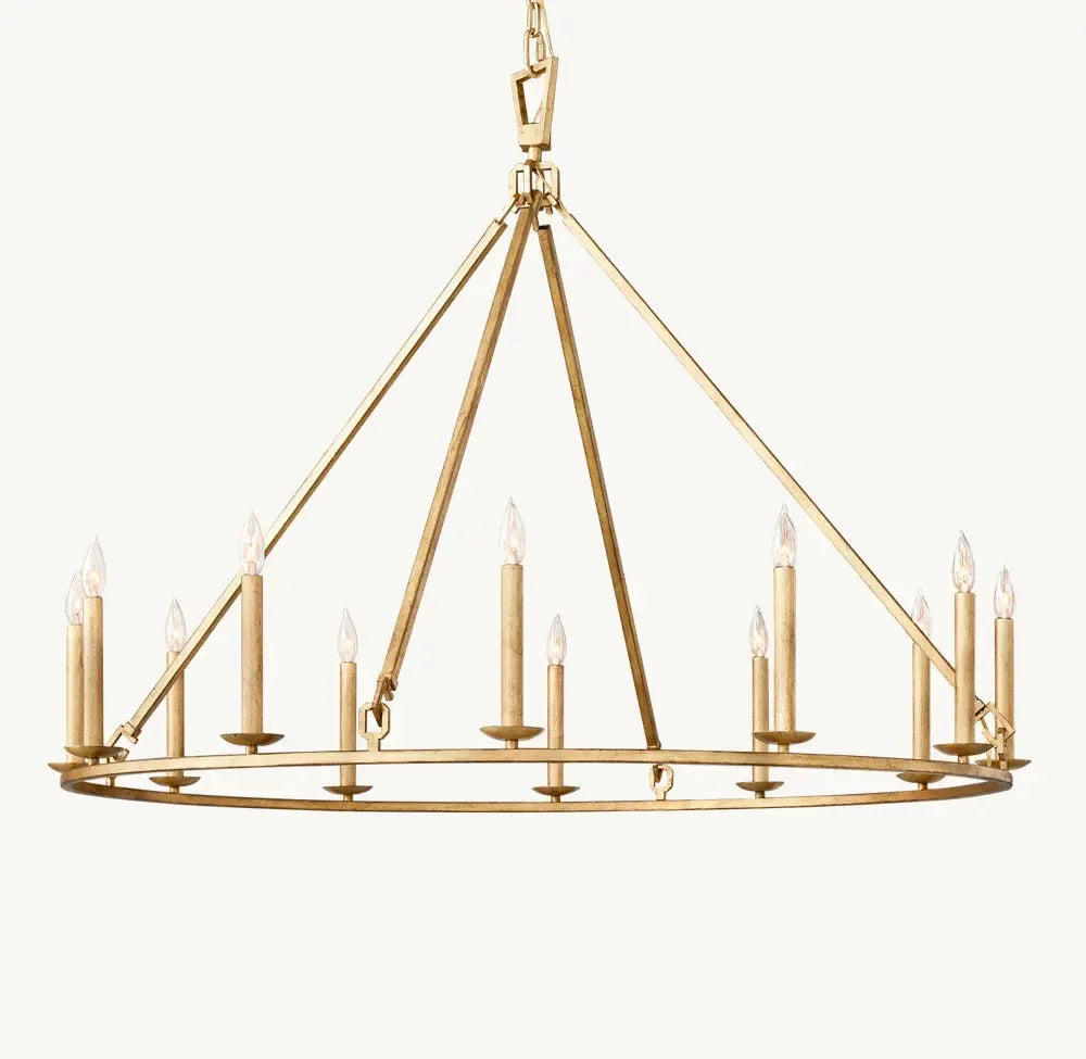 19th Century English Openwork Round Chandelier 50"