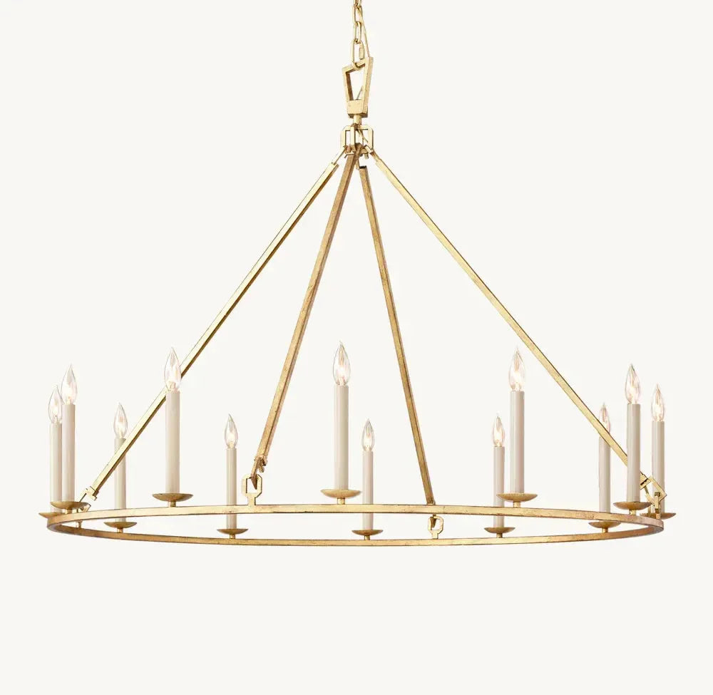 19th Century English Openwork Round Chandelier 50"