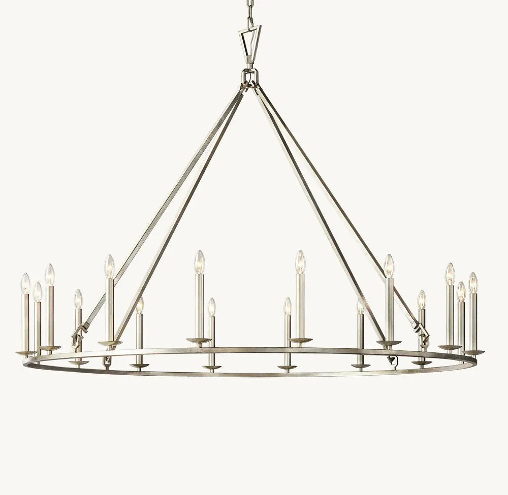 19th Century English Openwork Round Chandelier 60"