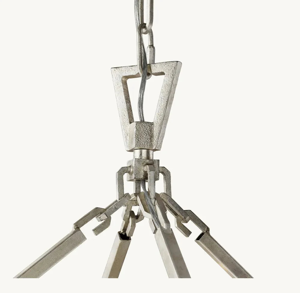 19th Century English Openwork Two-Tier round Chandelier 40”