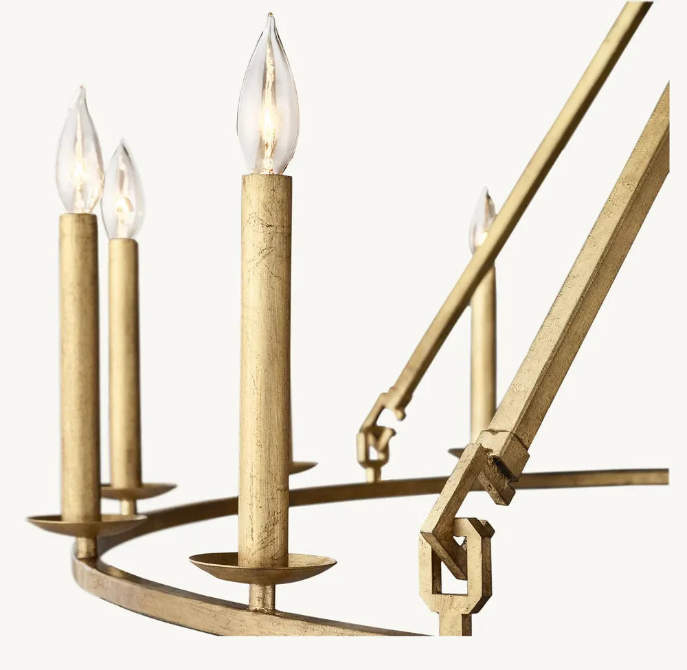 19th Century English Openwork Two-Tier round Chandelier 50”