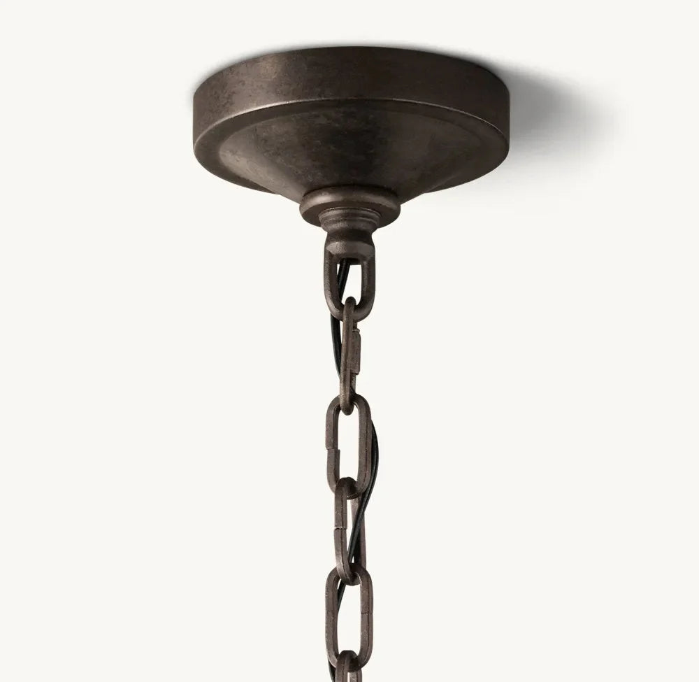 19th Century English Openwork Two-Tier round Chandelier 62”