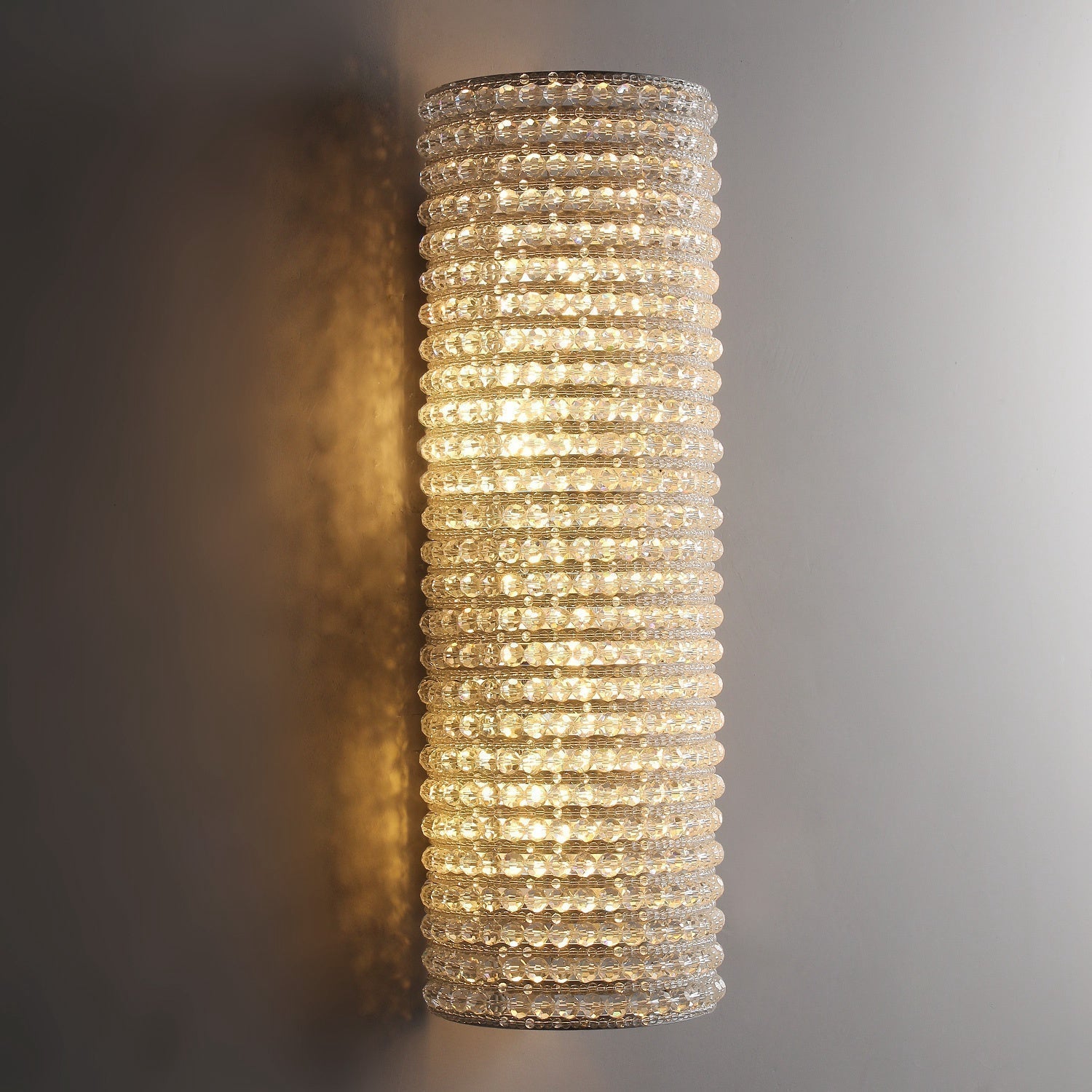 Halo Modern Clear Crystal Wall Sconce 21"H