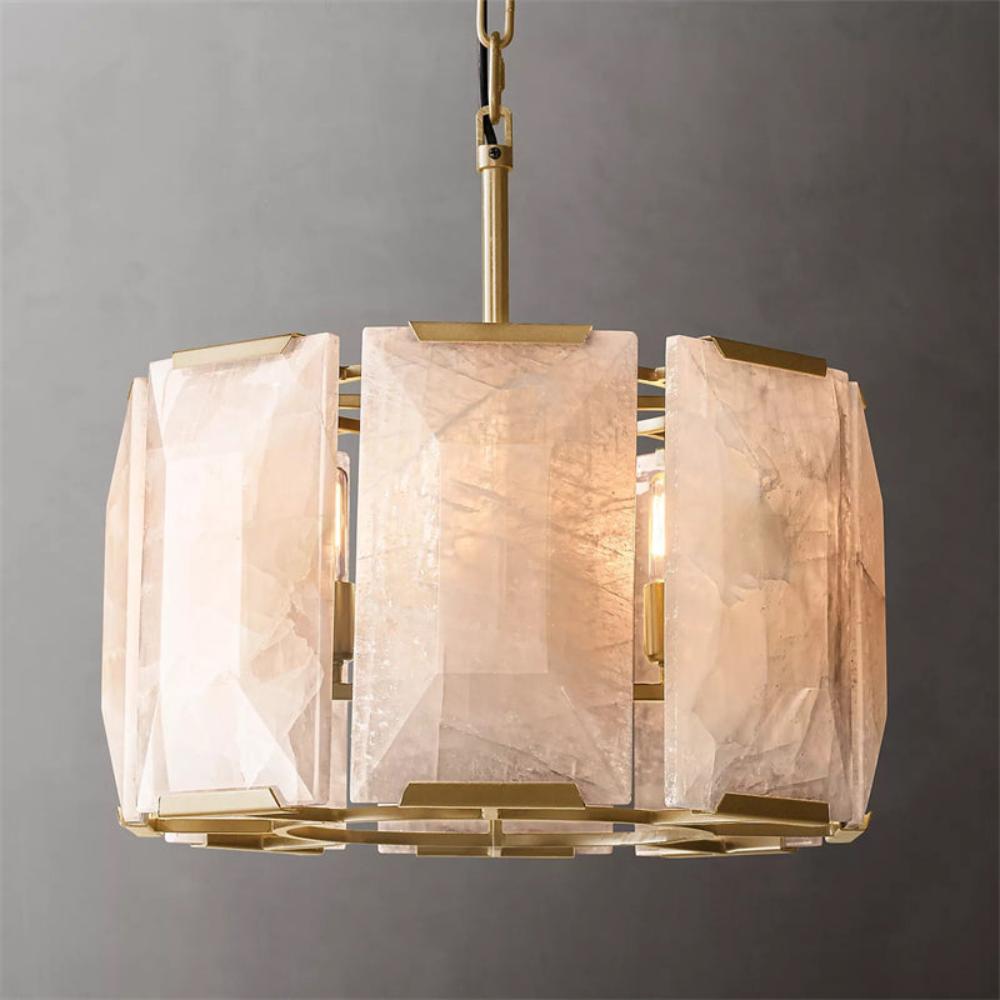 Harlowe Modern Calcite Round Chandelier 19"
