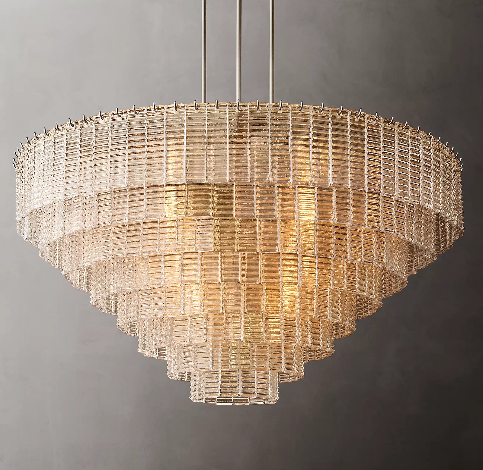 Sirene Modern Clear Glass Round Chandelier 52"