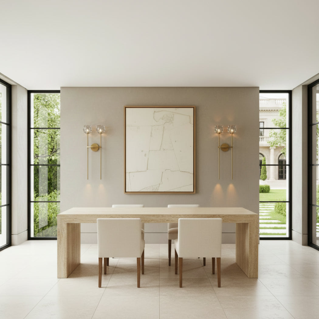 Boule De Modern Clear Double Grand  Wall Sconce