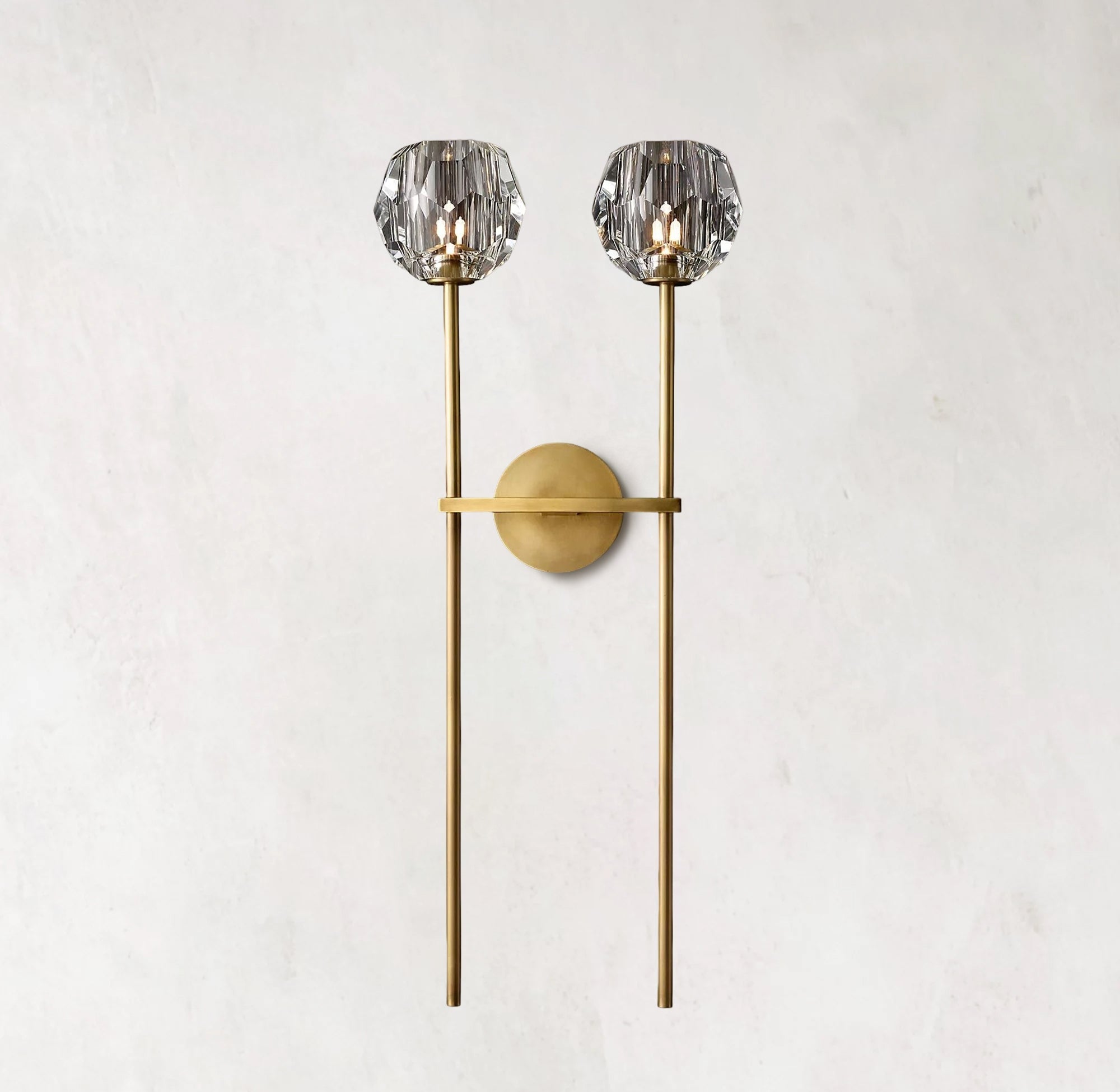 Boule De Modern Clear Double Grand  Wall Sconce