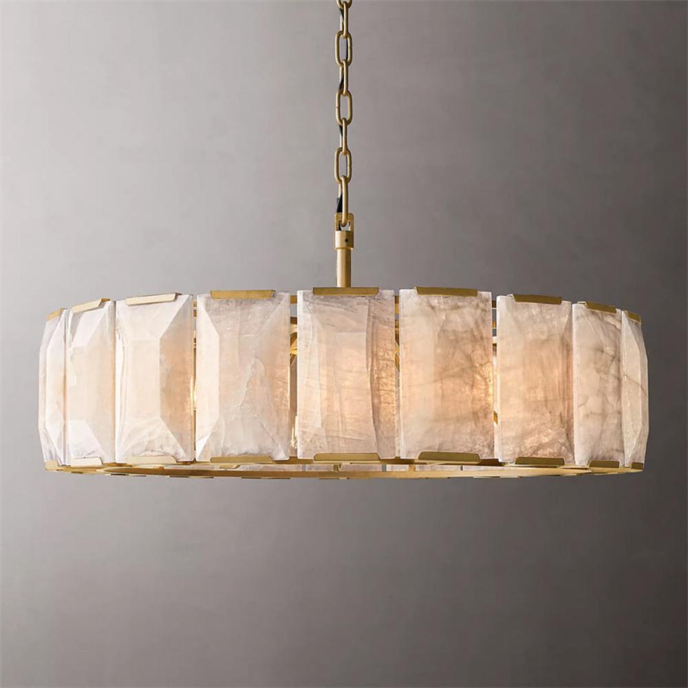 Harlowe Modern Calcite Round Chandelier 43"