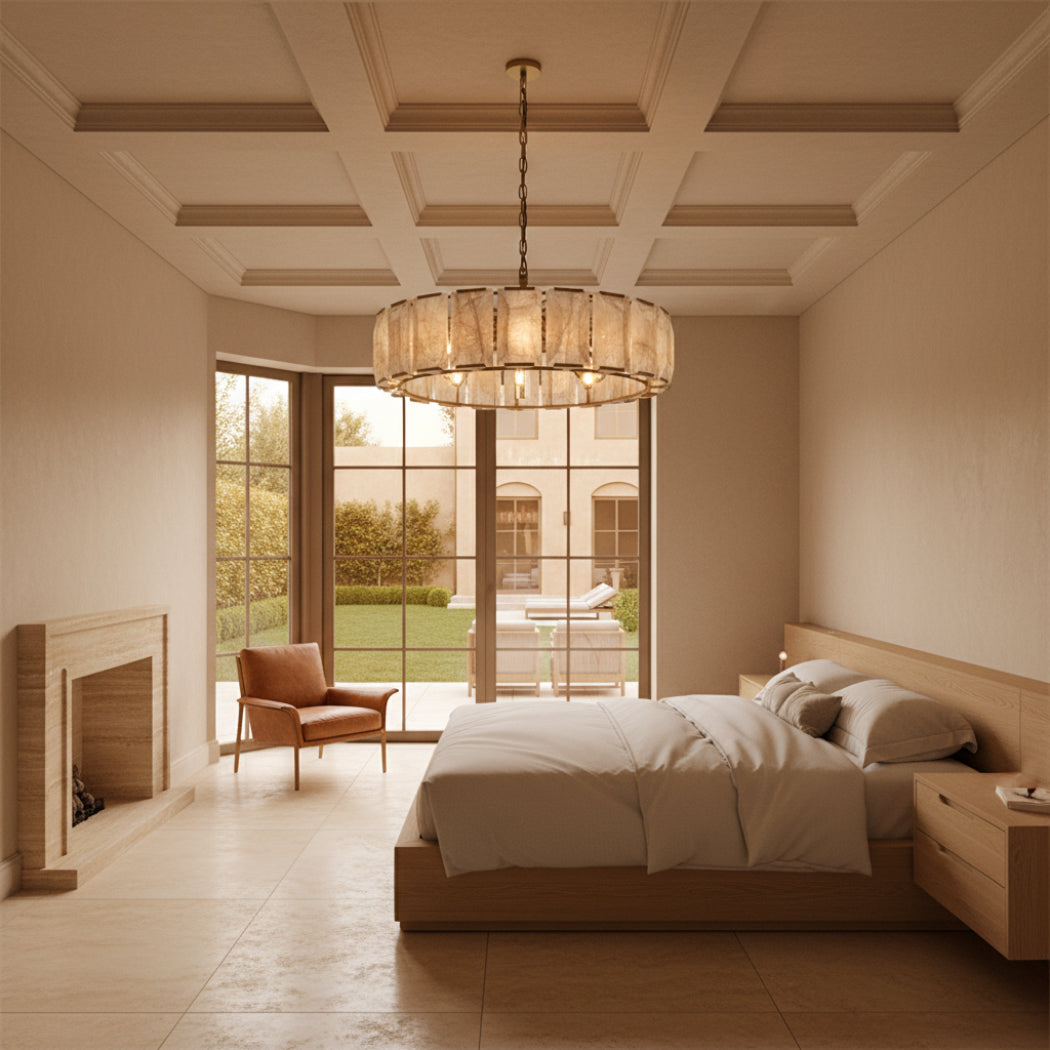 Harlowe Modern Calcite Round Chandelier 43"