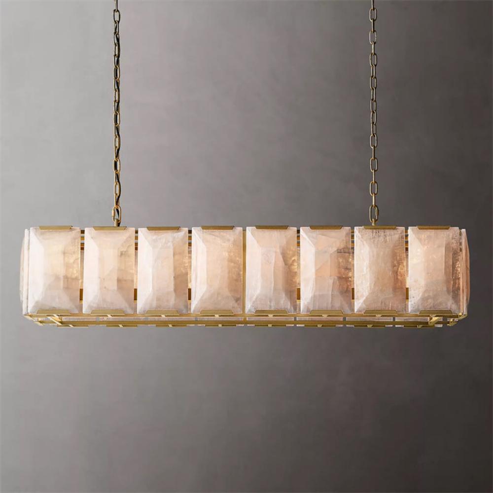 Harlowe Modern Calcite Rectangular Chandelier 54"