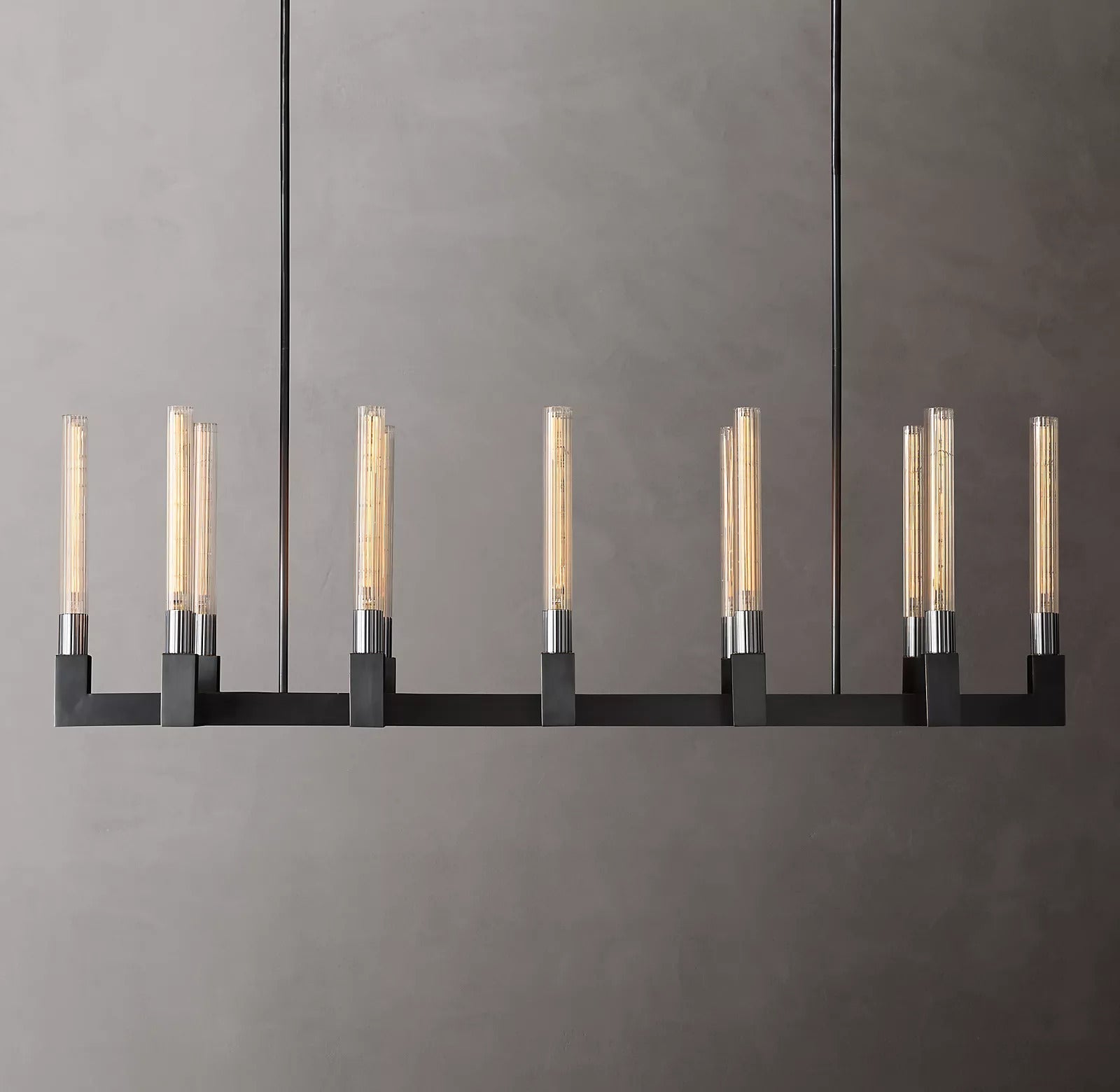 Cannele Modern Candlestick Linear Chandelier 55"