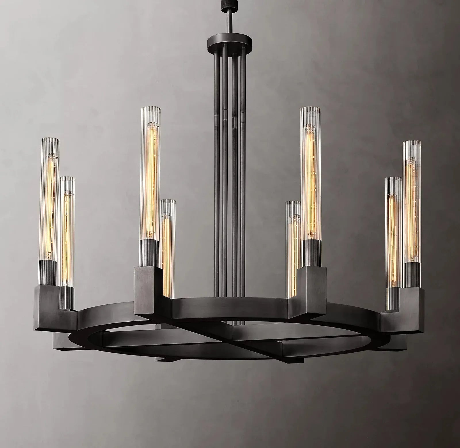 Cannele Modern Linear Candlestick Round Chandelier Light 36"