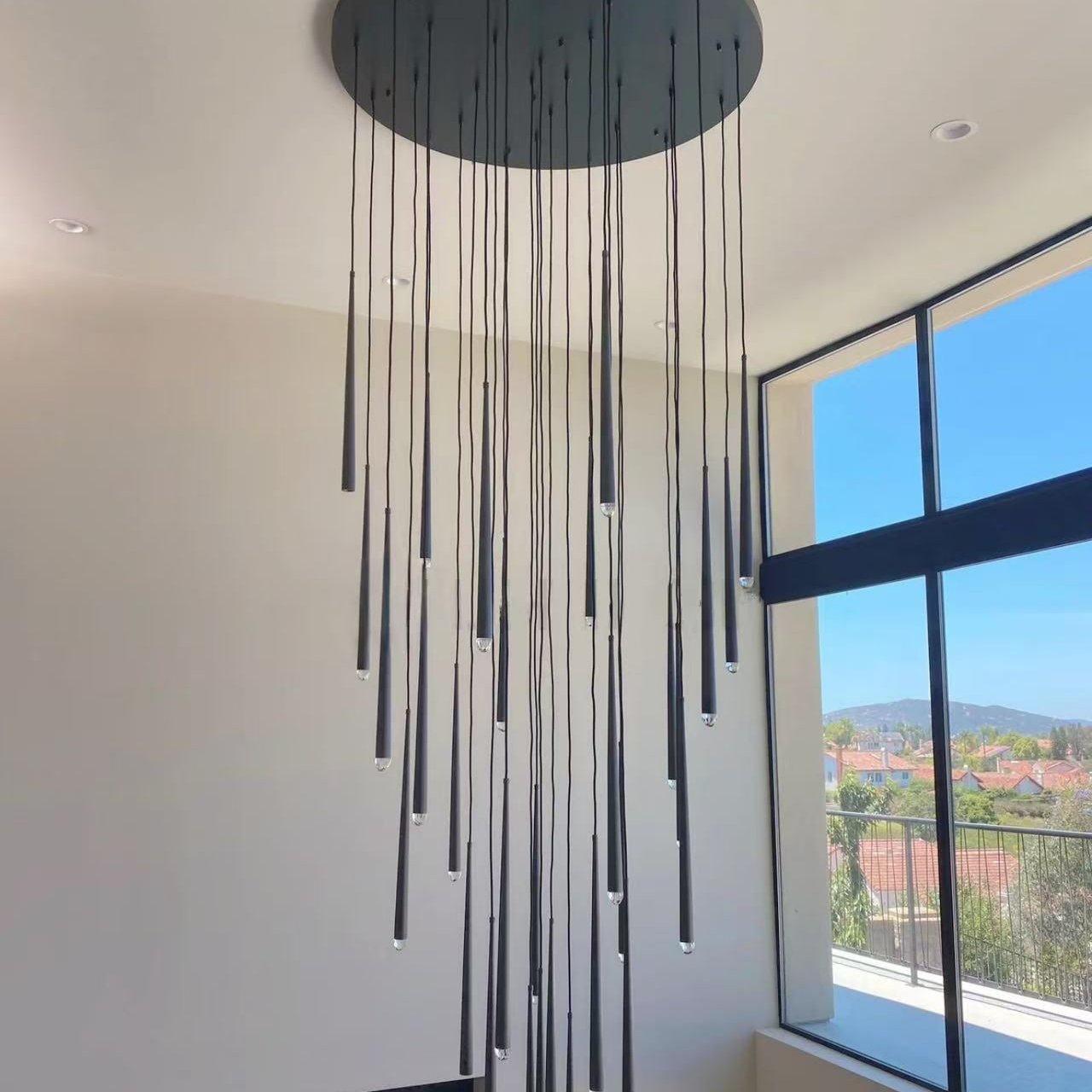 Aquitaines Modern Round Chandeliers 24"