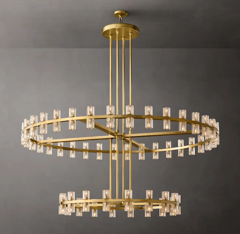 Arcachones Glass Round Two-tier Chandelier 60"
