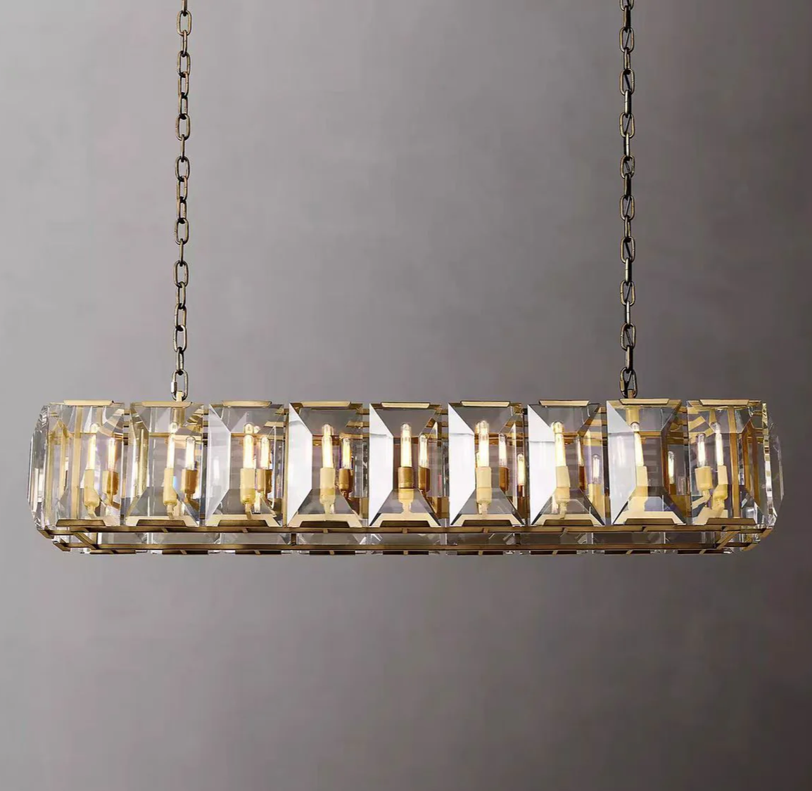 Harlowe Modern Crystal Rectangular Chandelier Light 62"