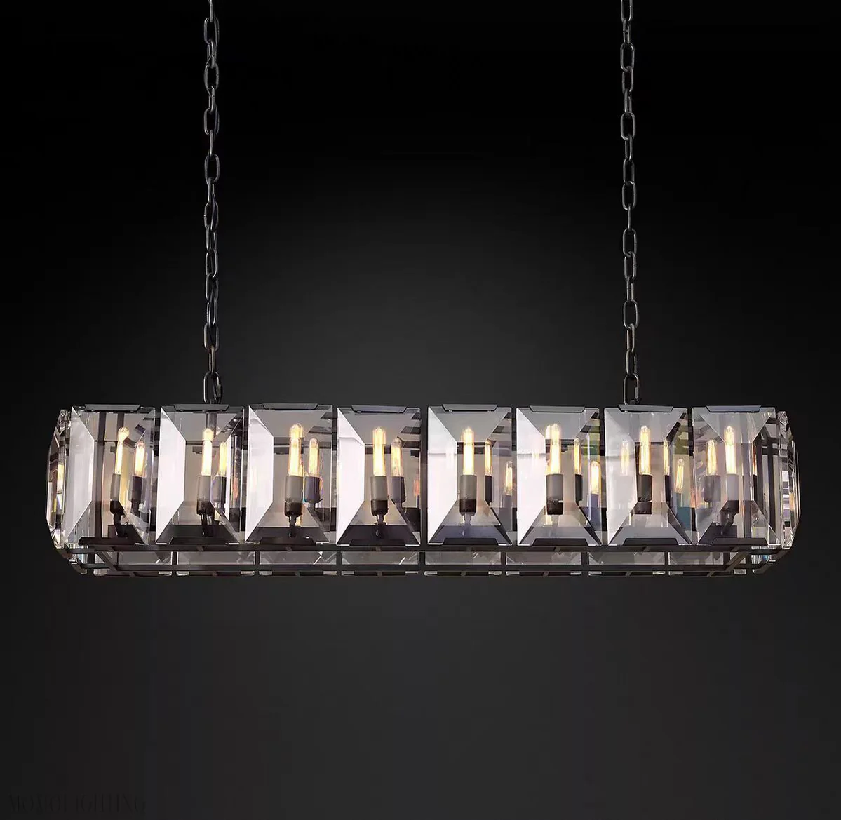 Harlowe Modern Crystal Rectangular Chandelier Light 62"