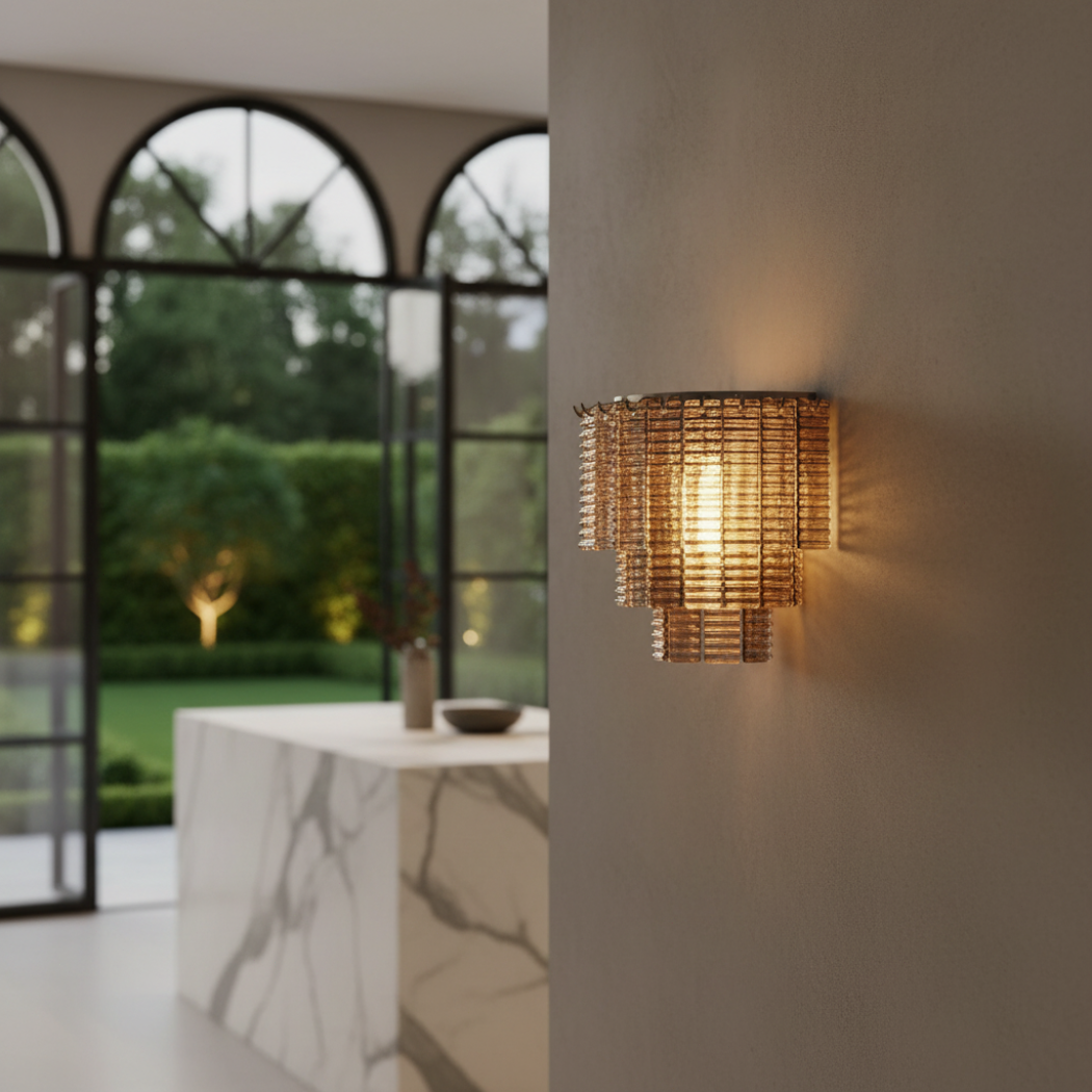 Sirene Smoke Glass Wall Sconce