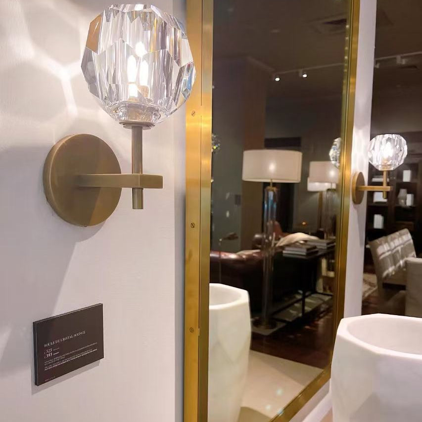 Boule De Clear Crystal Glass Sconce