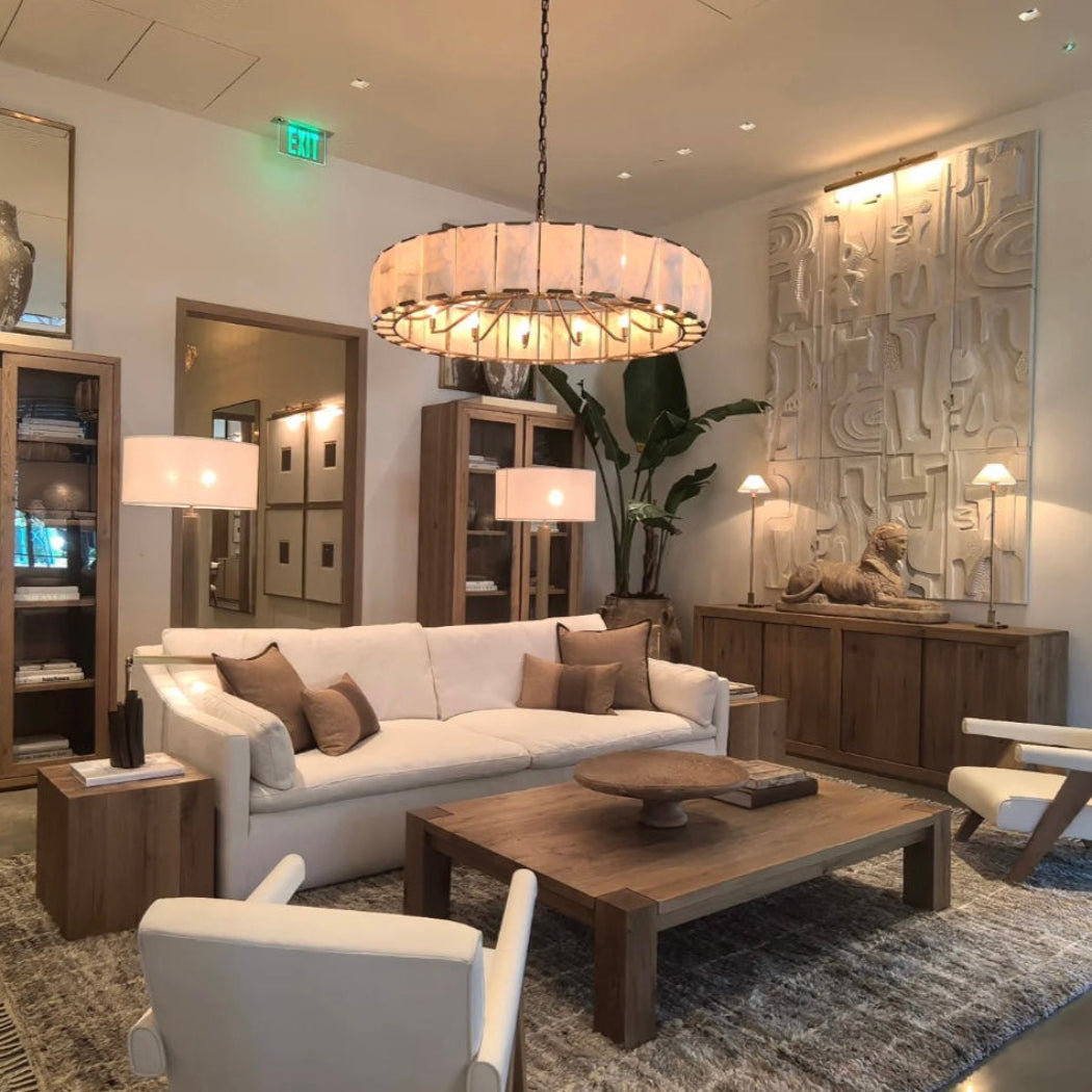 Harlowe Modern Calcite Round Chandelier 60"