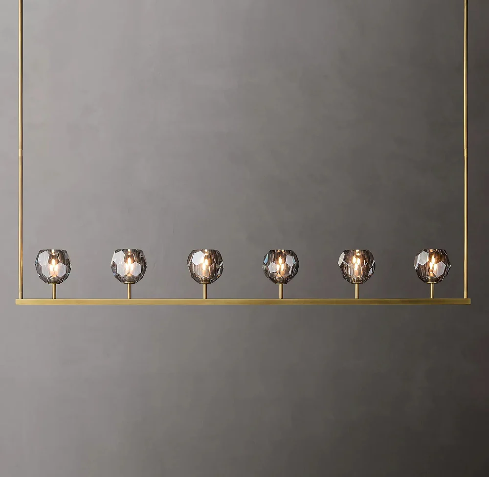 Boule De Modern Somke Linear Chandelier 60"