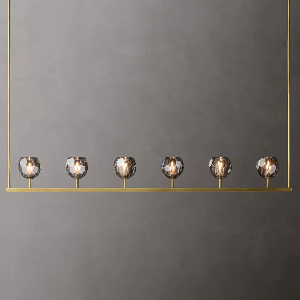 Boule De Modern Somke Linear Chandelier 60"