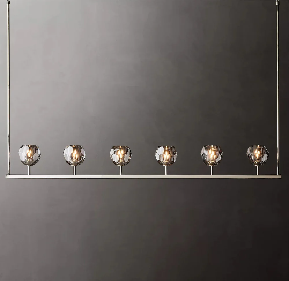 Boule De Modern Somke Linear Chandelier 60"