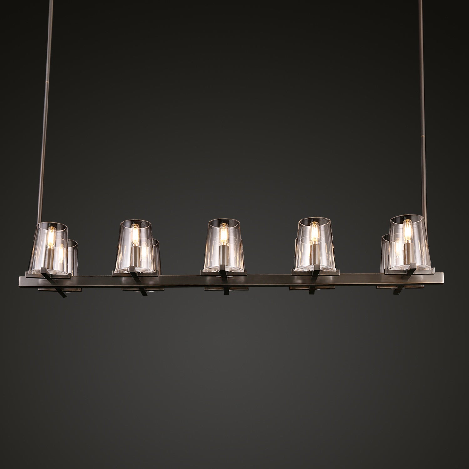 Pauillac Modern Linear Glass Chandelier 49"