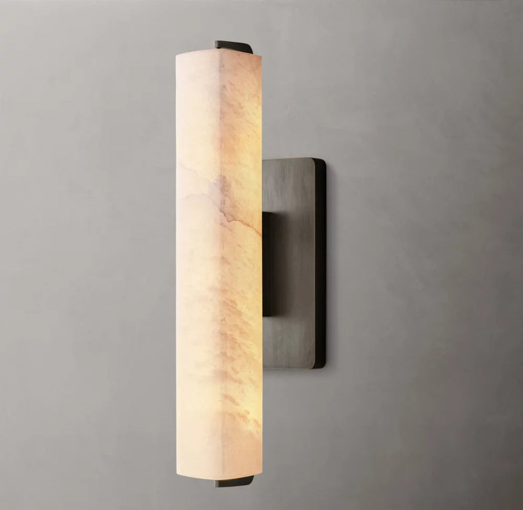 Audubons Modern Alabaster Single Sconce 25"