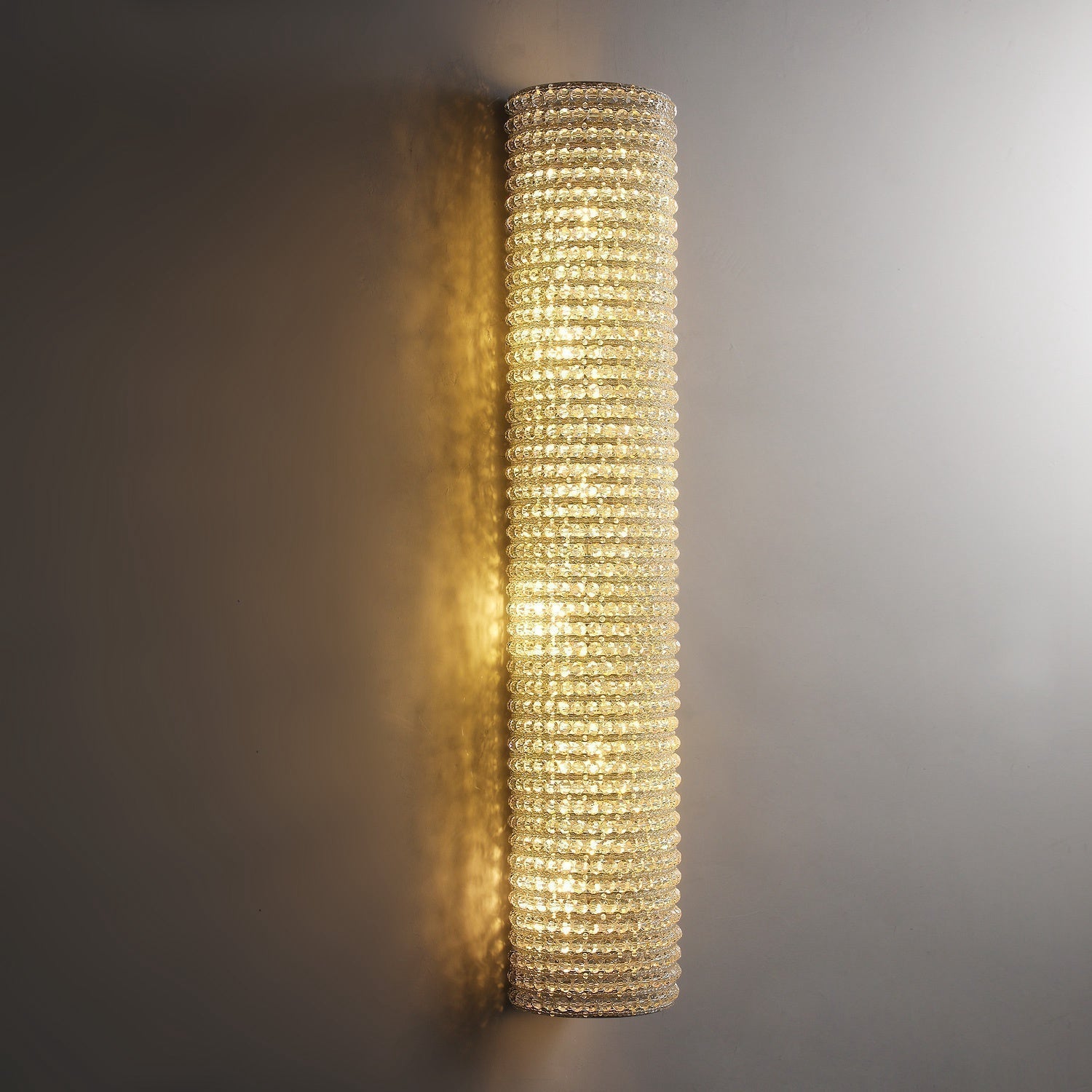 Halo Modern Clear Crystal Wall Sconce 36"H