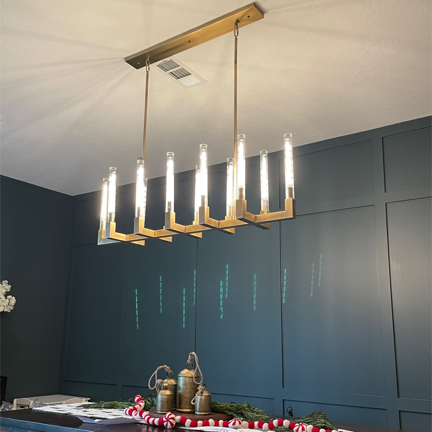 Cannele Modern Candlestick Linear Chandelier 55"