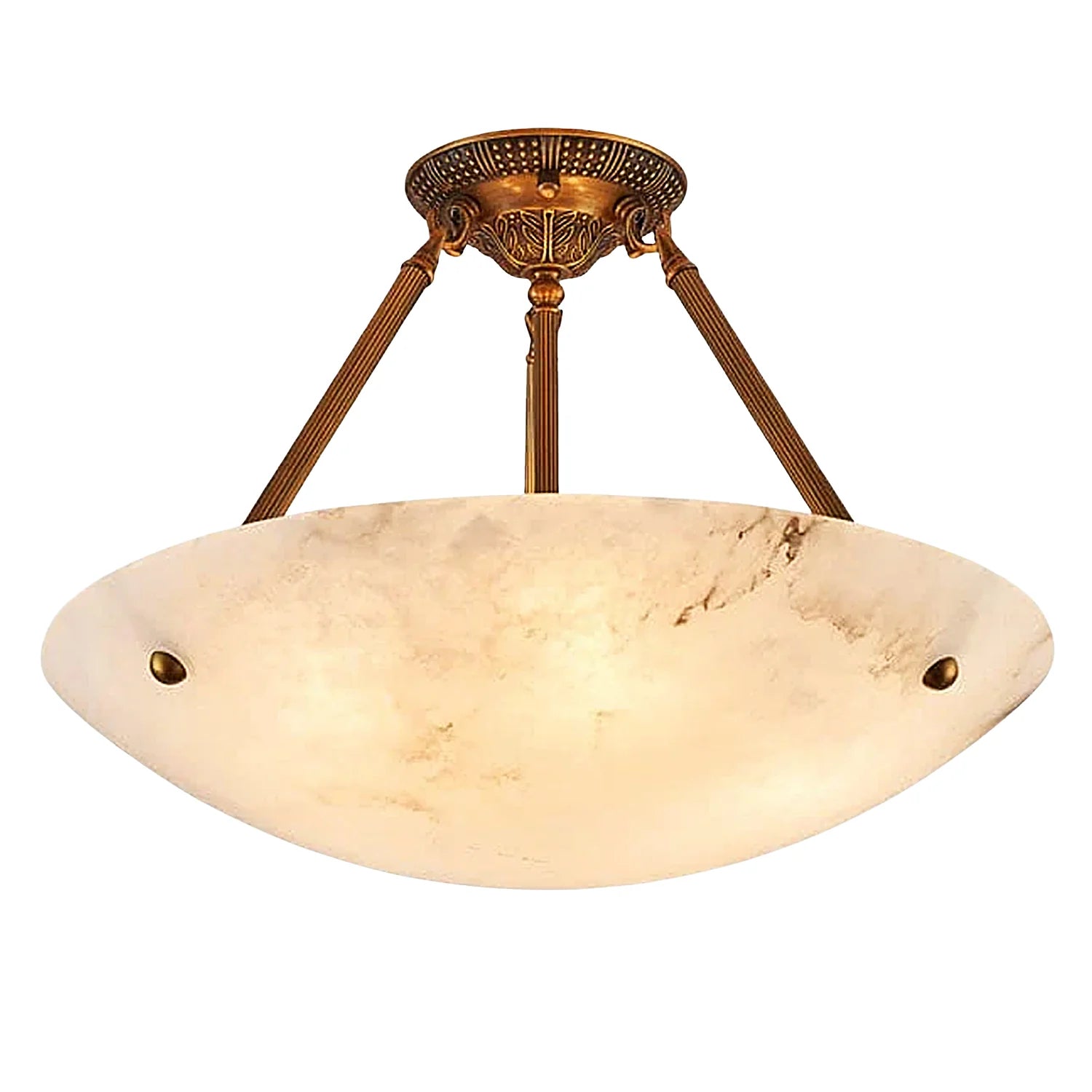 Modern Vintage Round Alabaster Ceiling Lamp