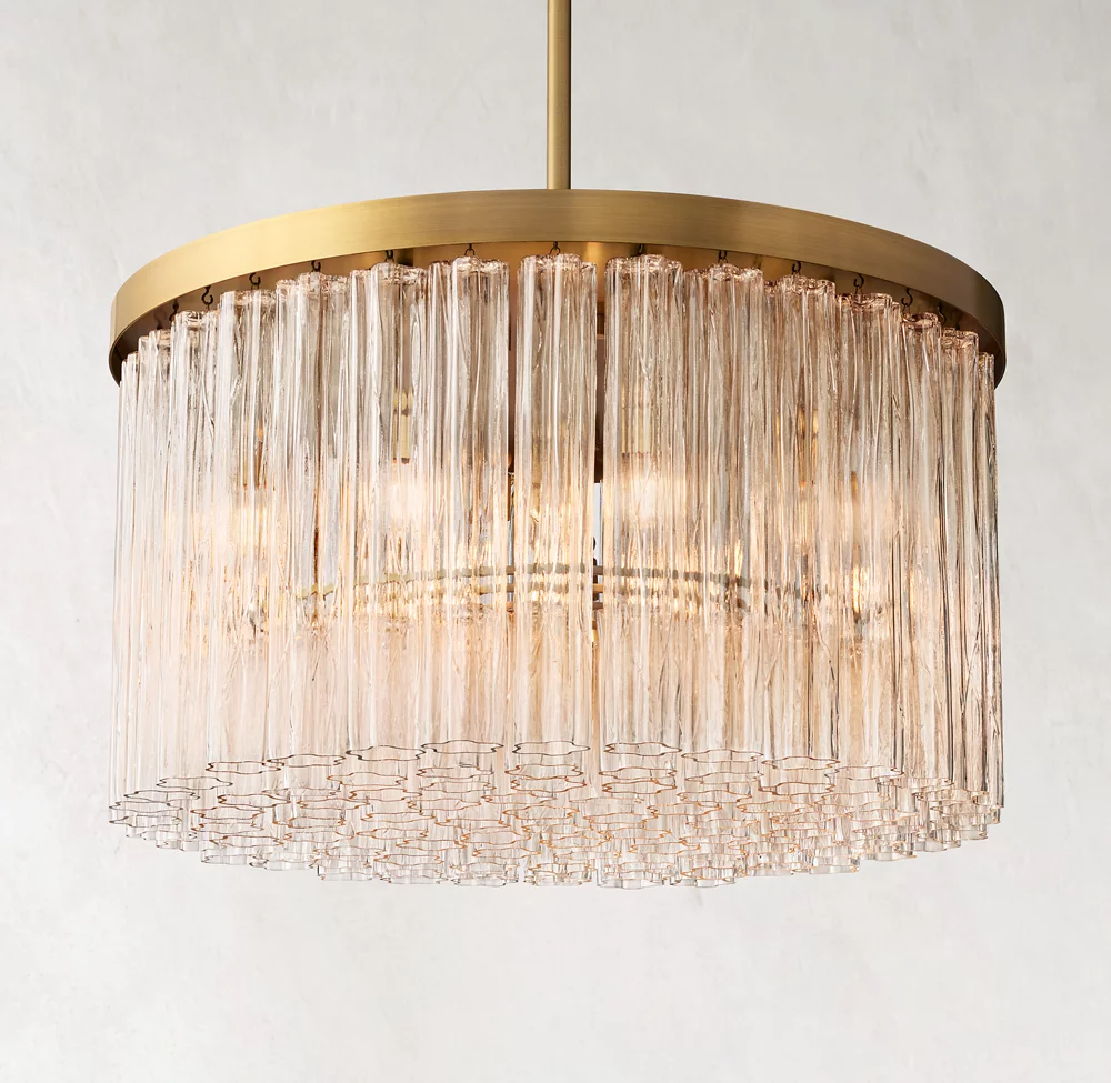 Caesar Modern Glass Tube Round Chandelier 36"