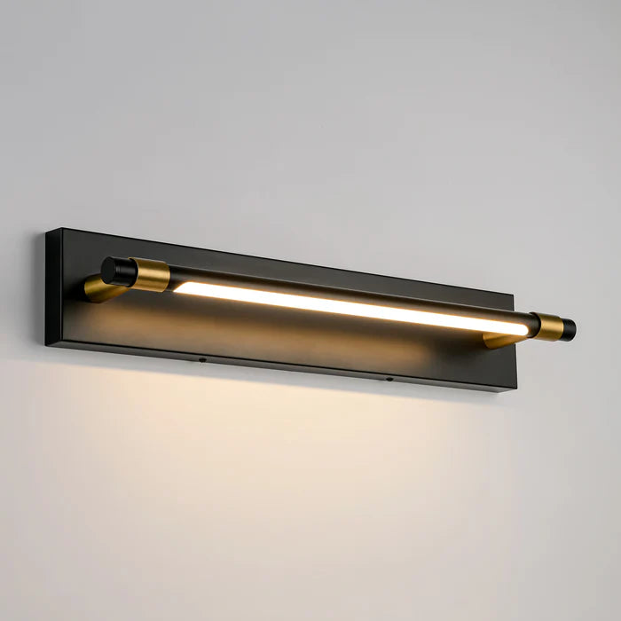 Brillio Modern Brass 1-Light Dimmable LED Modern Cylinder Wall Sconce 23"