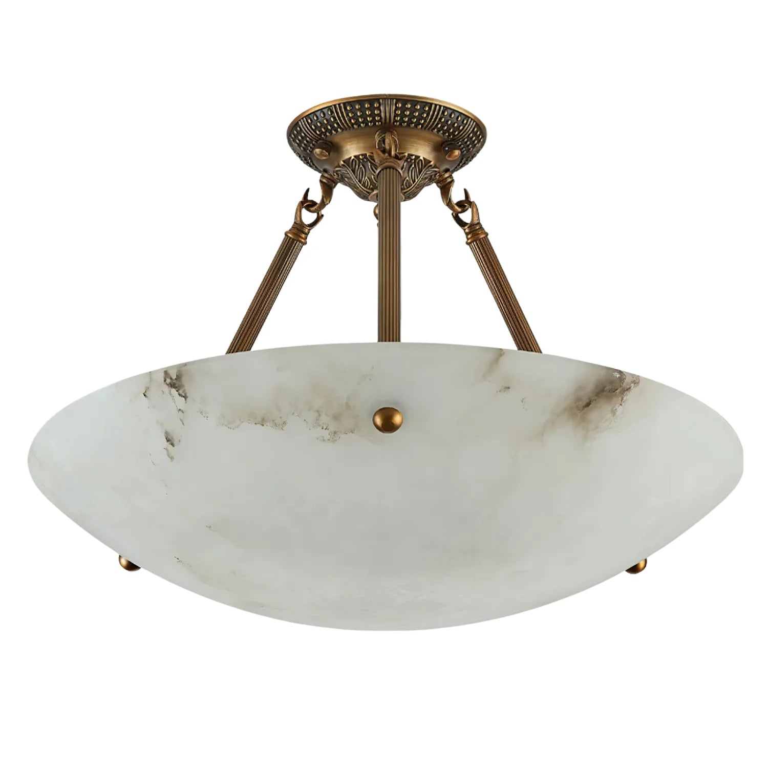 Modern Vintage Round Alabaster Ceiling Lamp
