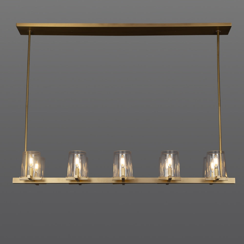 Pauillac Modern Linear Glass Chandelier 49"