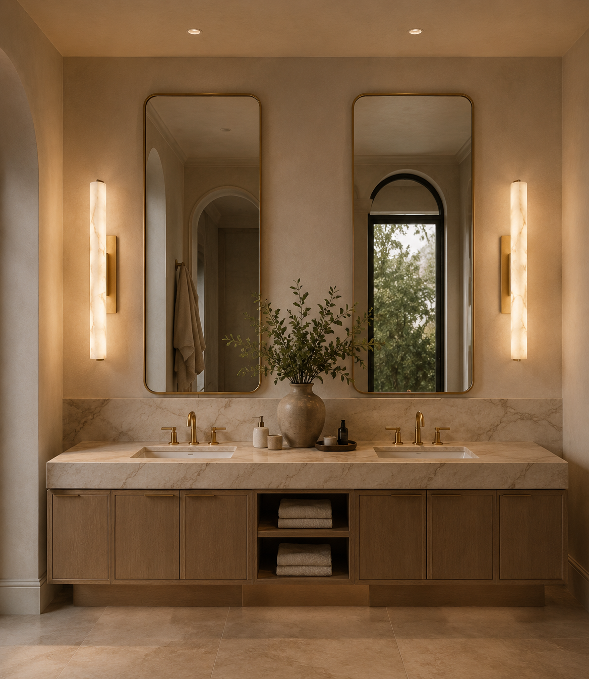 Audubons Modern Alabaster Single Sconce 15"