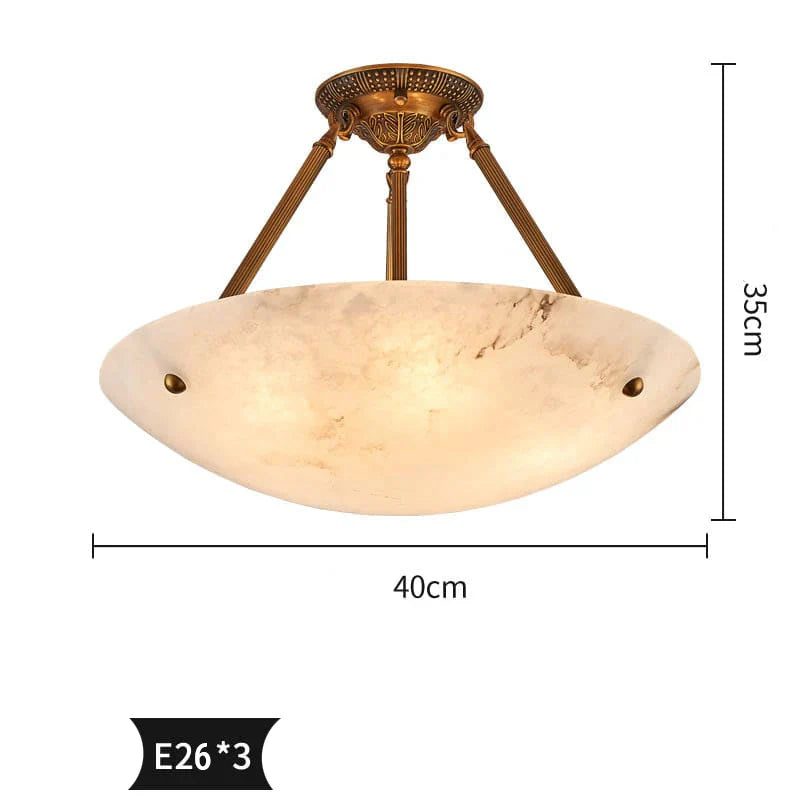Modern Vintage Round Alabaster Ceiling Lamp