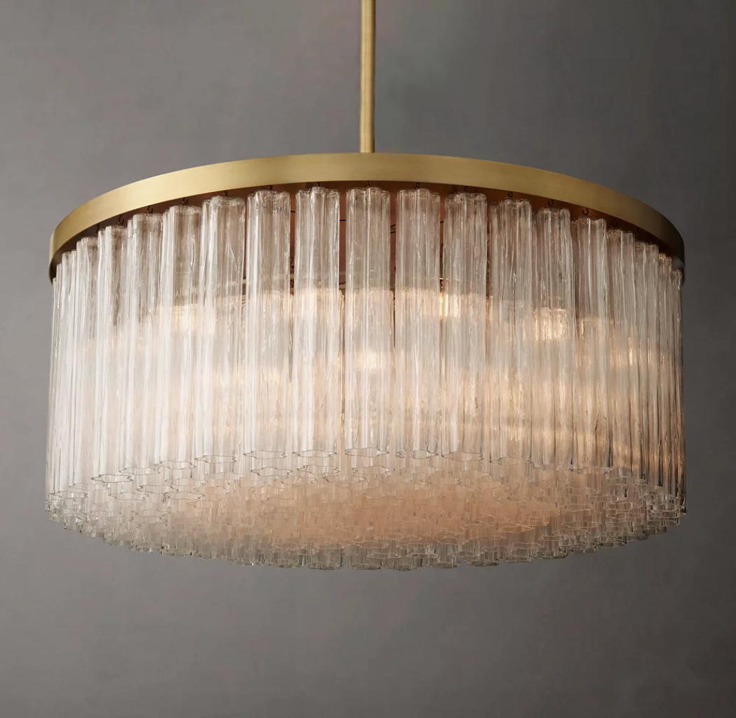 Caesar Modern Glass Tube  Round Chandelier 60"