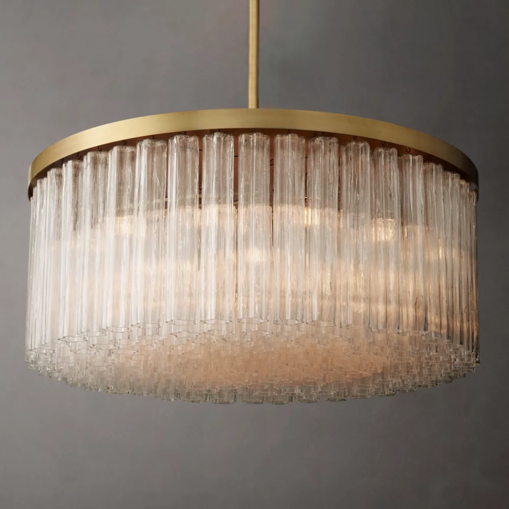 Caesar Modern Glass Tube Round Chandelier 36"