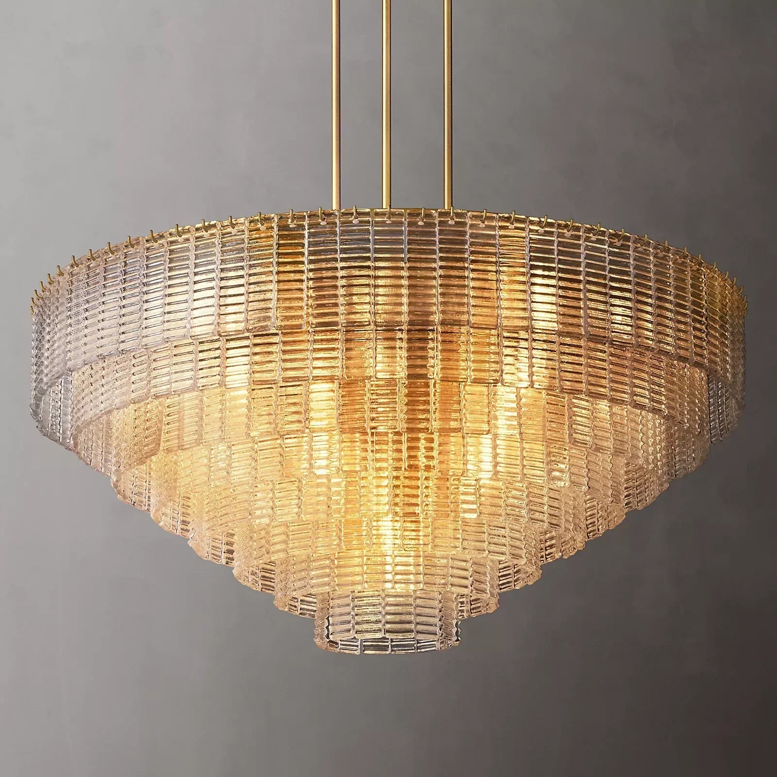 Sirene Modern Clear Glass Round Chandelier 52"