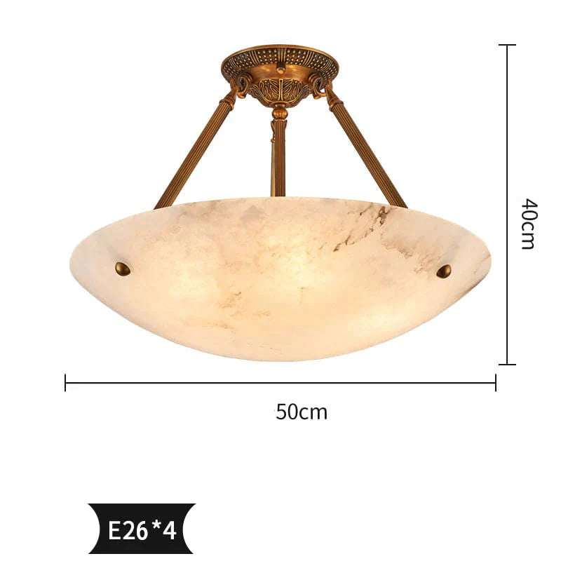 Modern Vintage Round Alabaster Ceiling Lamp
