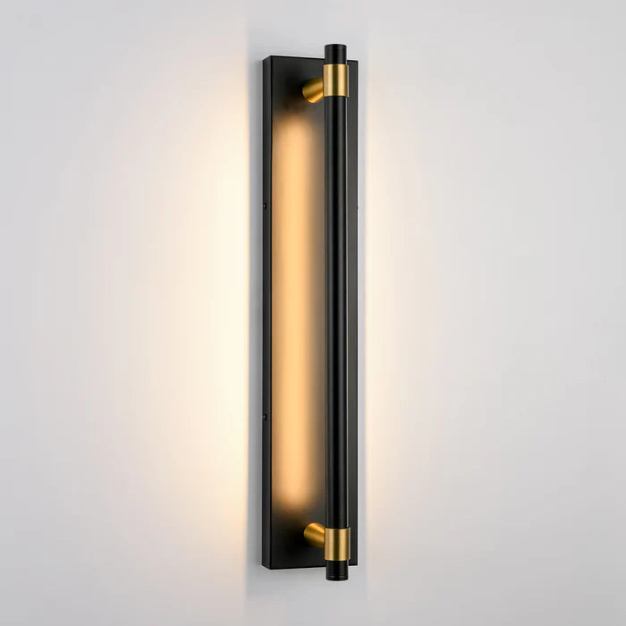Brillio Modern Brass 1-Light Dimmable LED Modern Cylinder Wall Sconce 23"