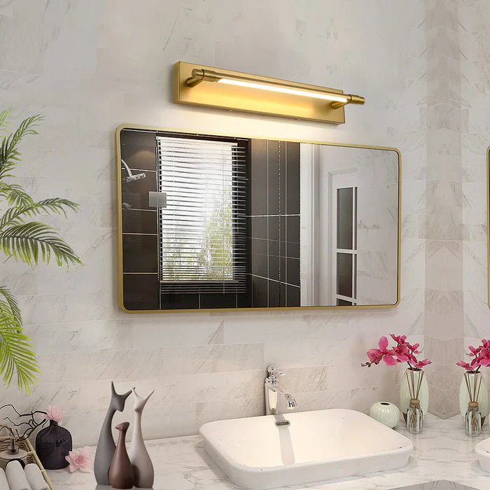 Brillio Modern Brass 1-Light Dimmable LED Modern Cylinder Wall Sconce 23"