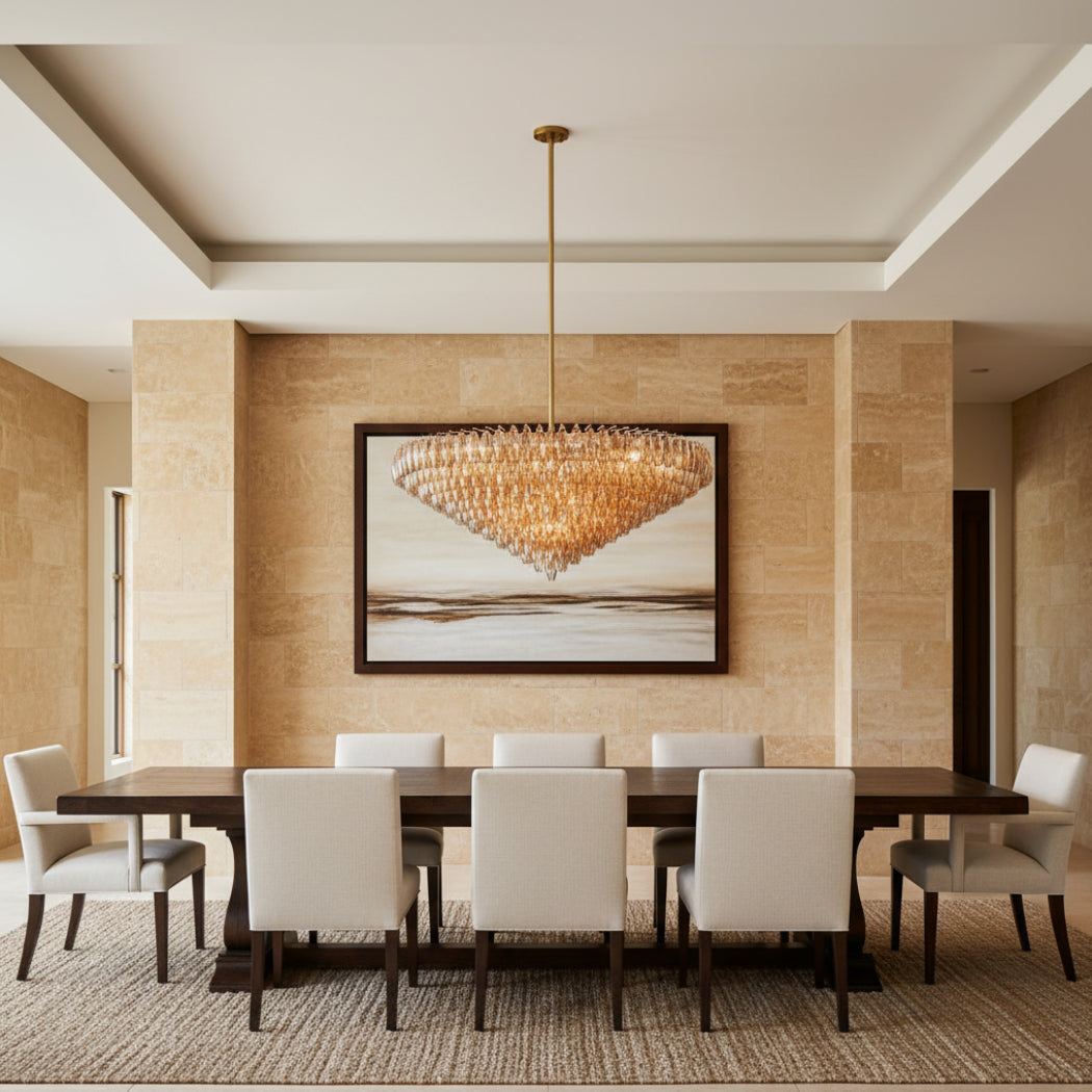 Mia Smoke Glass Tiered Round Chandelier For Dinning Room