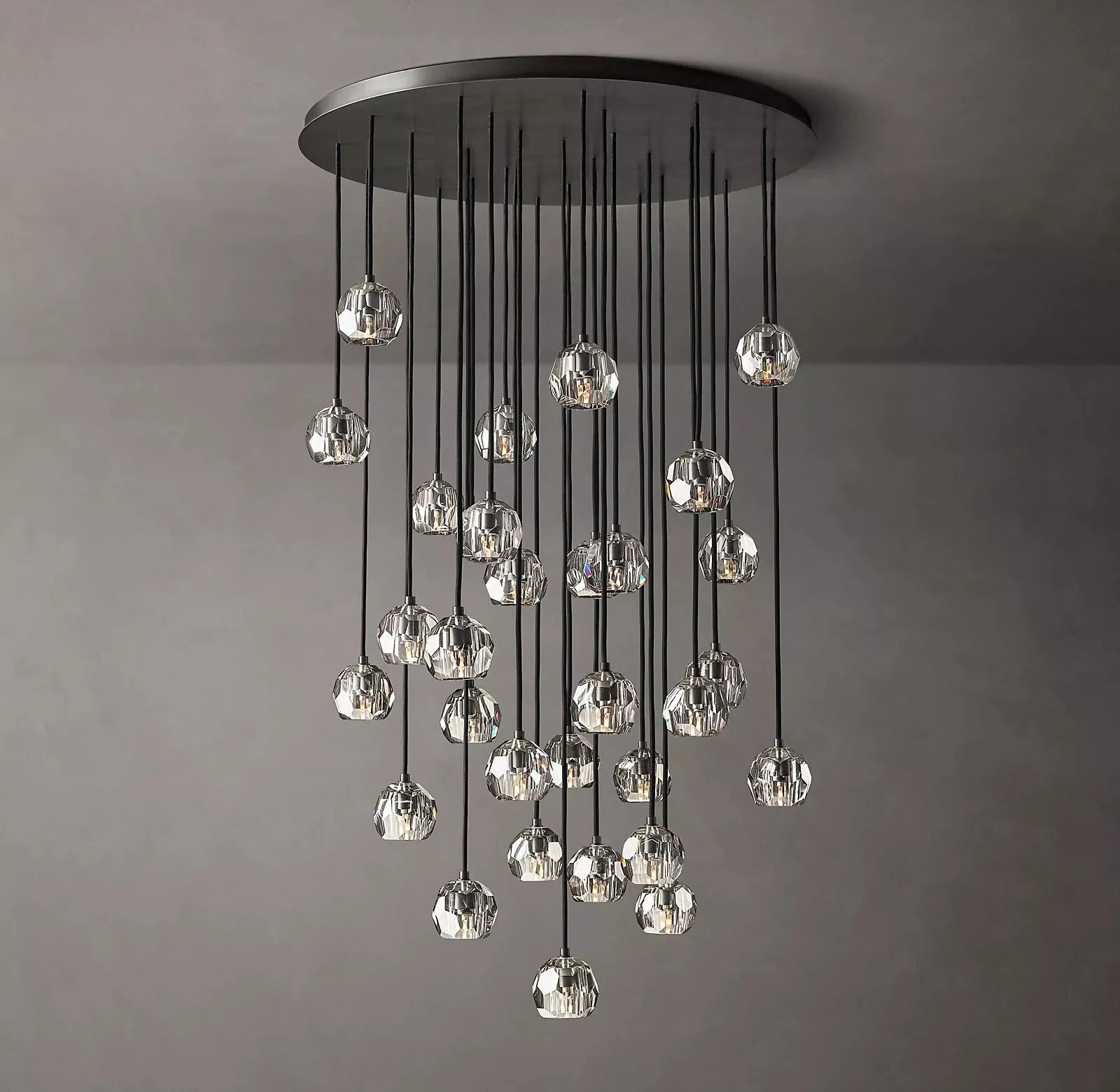 Boule De Modern Clear Round Cluster Chandelier 40"