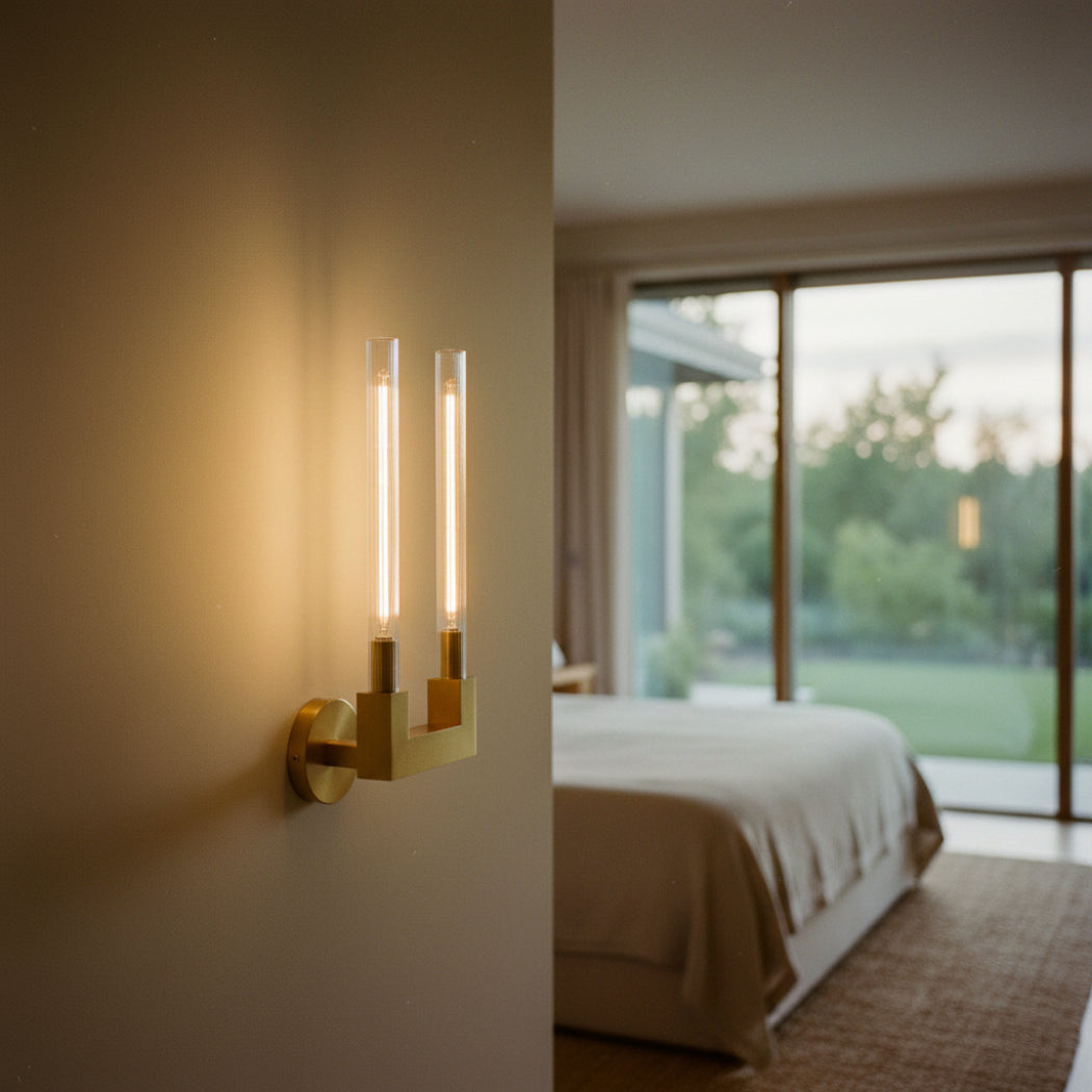 Cannele Modern Double Head Candlestick Wall Sconce , Wall Lamps