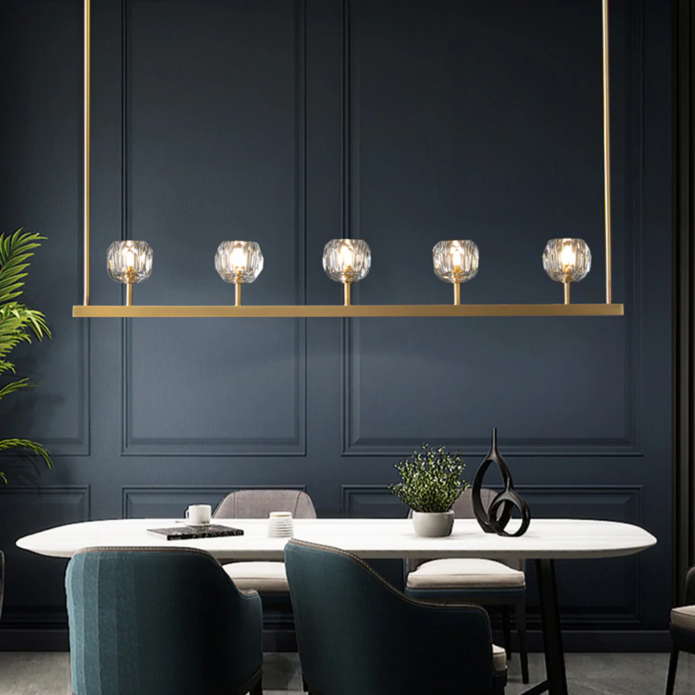 Boule De Modern Clear Linear Chandelier 48"