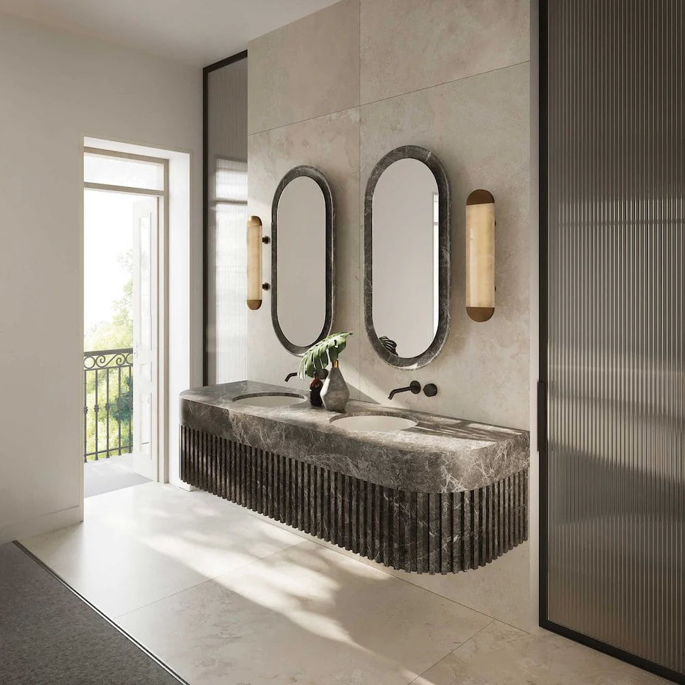 Modern Ghost Alabaster Wall Sconce