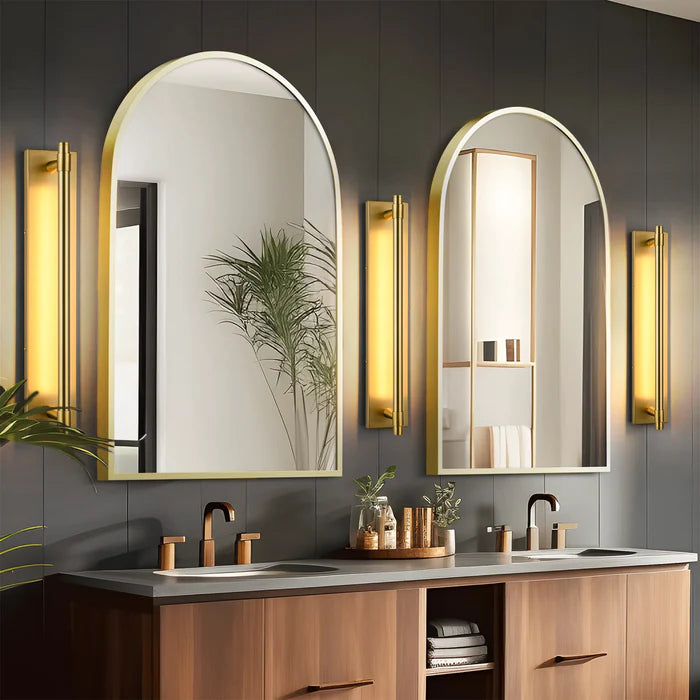 Brillio Modern Brass 1-Light Dimmable LED Modern Cylinder Wall Sconce 23"