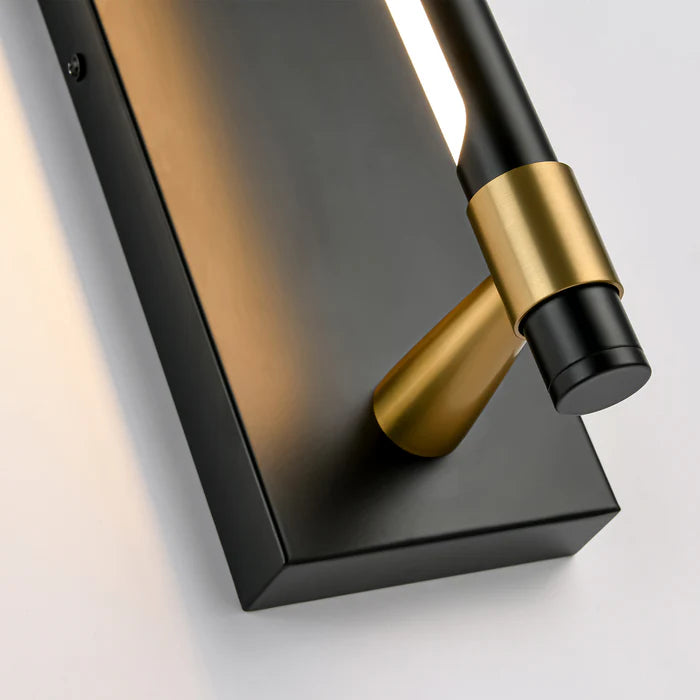 Brillio Modern Brass 1-Light Dimmable LED Modern Cylinder Wall Sconce 23"